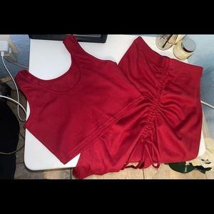 Top and ruched skirt set